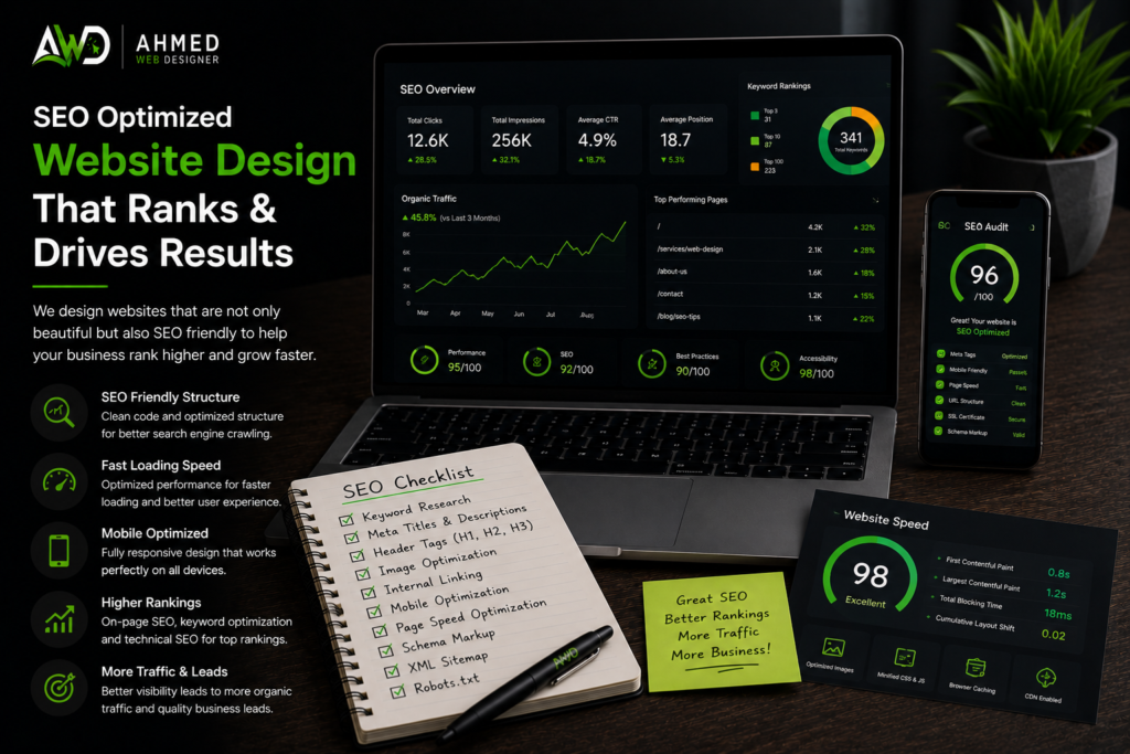 SEO optimized website design for better Google rankings